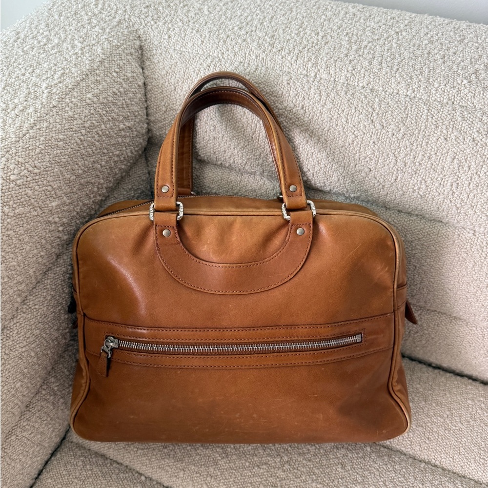 Leather Briefcase Bag in Brown